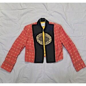 Night Lights Michael Calderon Designer Jacket Brocade Silk Women's Size 8 Asian